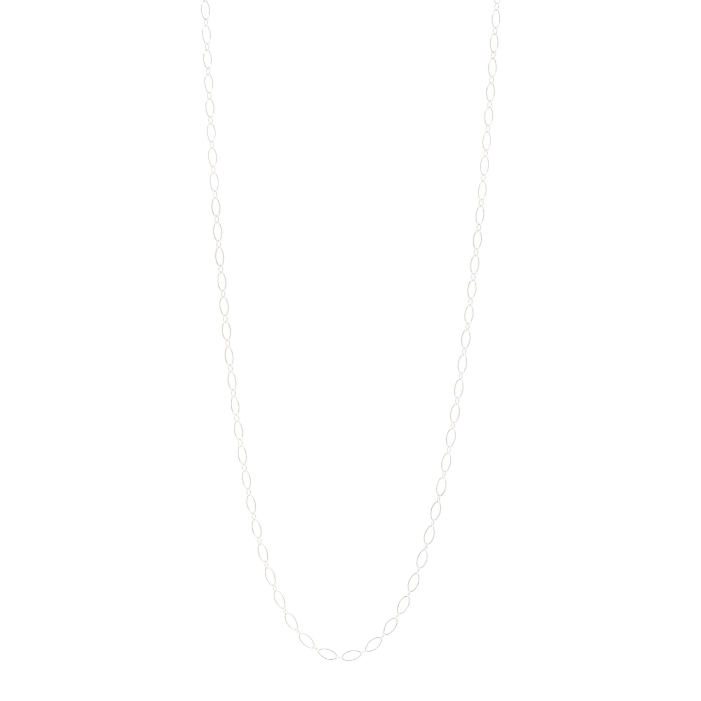 Sterling Silver Oval Link Chain Necklace 36"