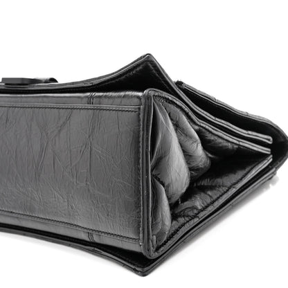 Balenciaga Crushed Calfskin Quilted Matte Black Hardware Medium Crush Chain Bag Black 9 of 9