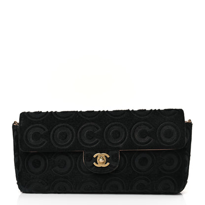 Chanel Pony Hair CocoDouble East West Flap Black Rose 1 of 9