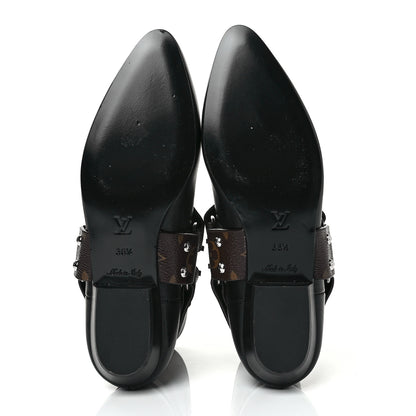 Louis Vuitton Calfskin Monogram Rhapsody Ankle Boots 36.5 Black 5 of 7