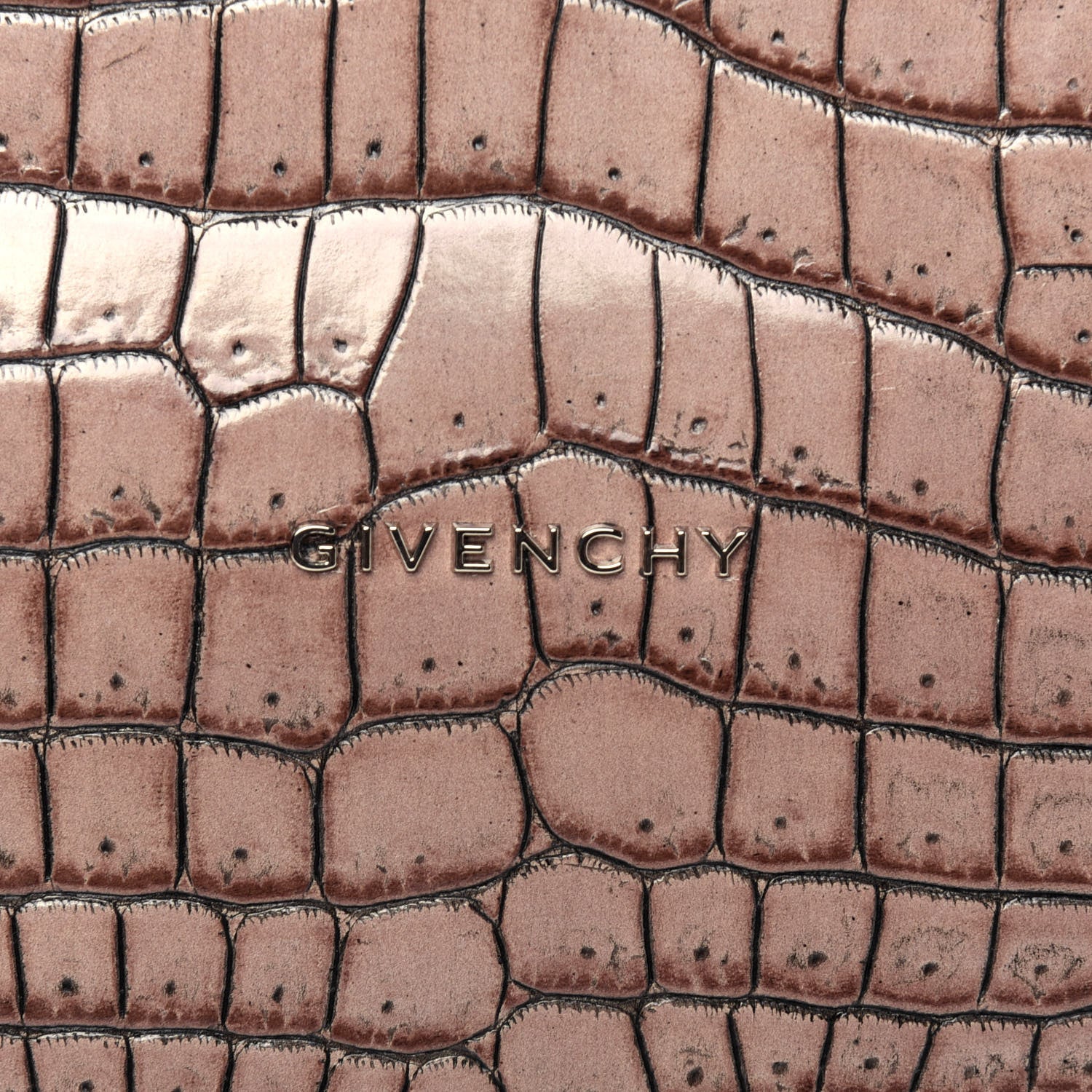 Givenchy Calfskin Crocodile Embossed Medium Pandora Taupe 14 of 20