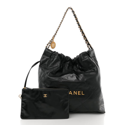 Chanel Shiny Calfskin Quilted Chanel 22 Black 2 of 11