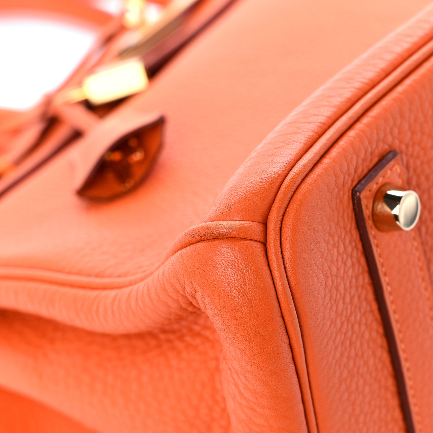 Hermes Taurillon Clemence Birkin 35 Orange 9 of 13