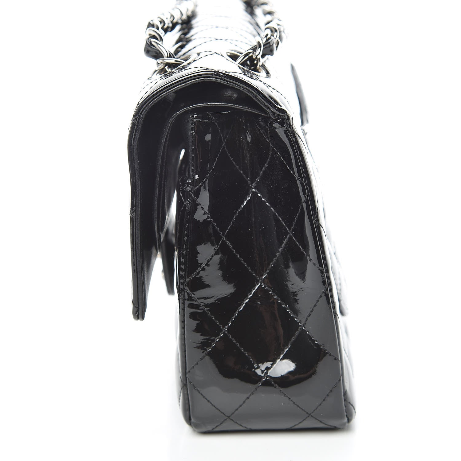 Chanel Patent Quilted Medium Double Flap Black 13 of 19