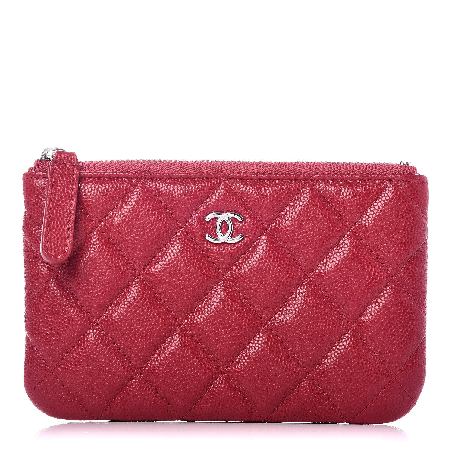 Chanel Caviar Quilted Small Cosmetic Case Dark Red 1 of 8