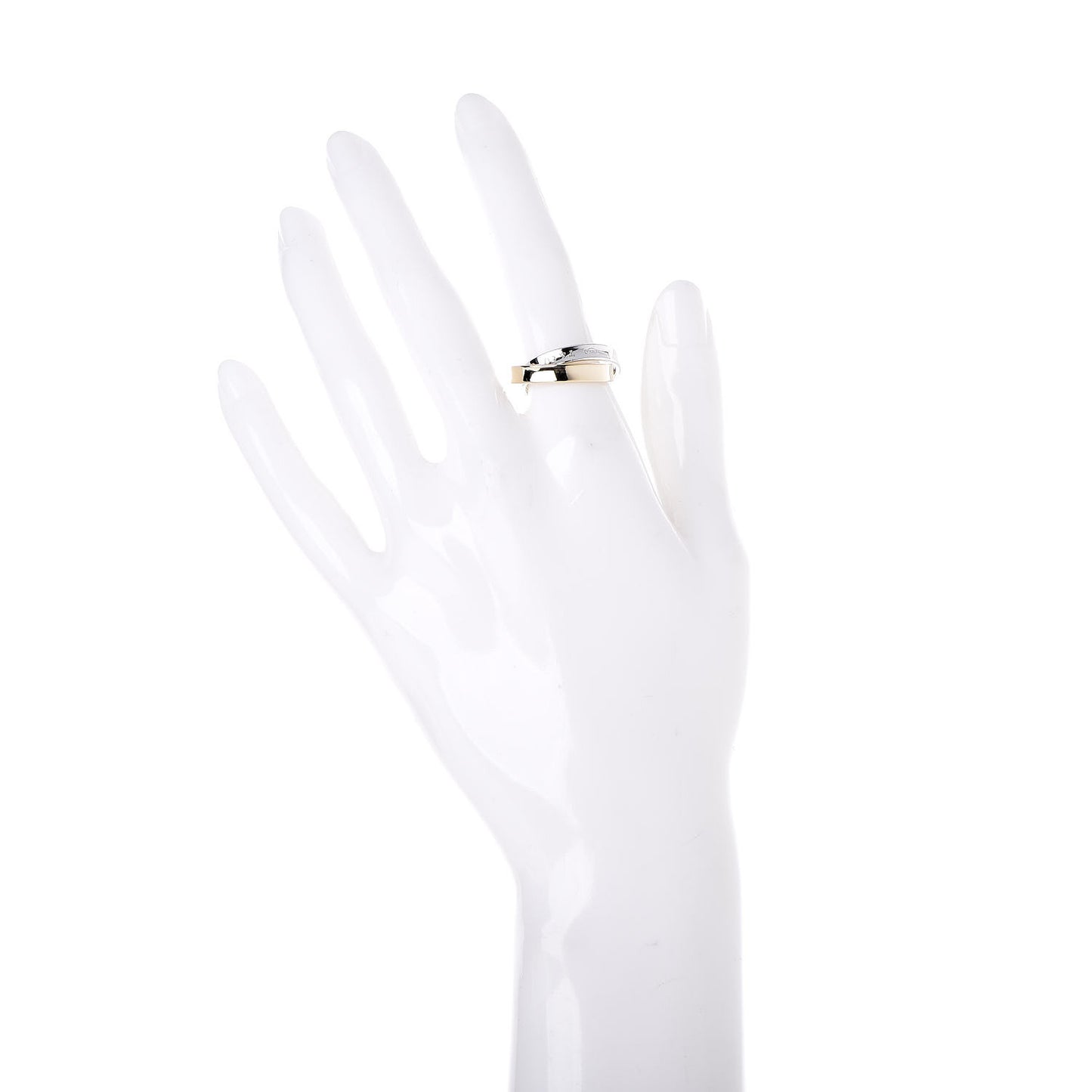 18K Yellow Gold Sterling Silver 1837 Interlocking Circles Ring 52 6