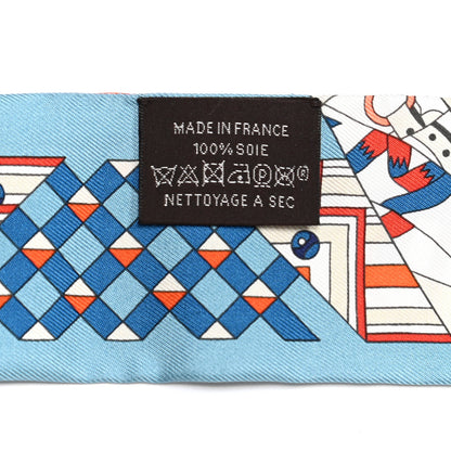 Hermes Silk De l'Ombrelle Aux Duels Twilly Bleu Potiron Creme 4 of 4