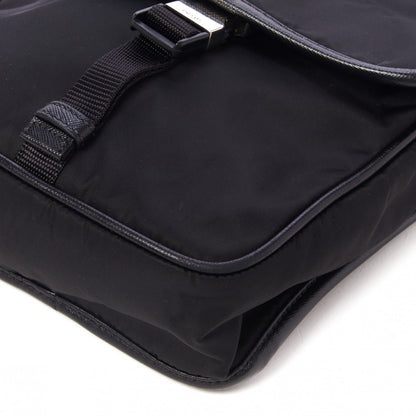 Prada Tessuto Nylon Saffiano Messenger Satchel Black 5 of 8