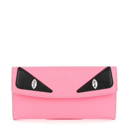 Fendi Vitello Elite Crystal Monster Eyes Simply Continental Wallet Lollypop Black 1 of 10