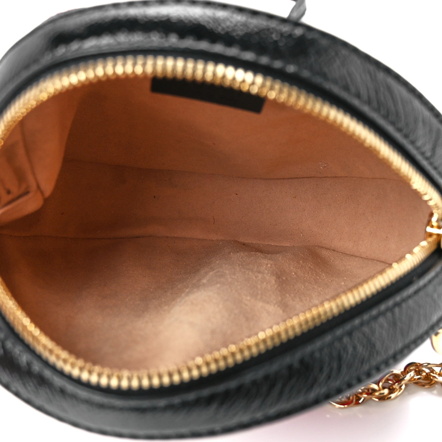 Gucci Suede Patent Web Mini Ophidia Round Shoulder Bag Hibiscus Red Black 6 of 13