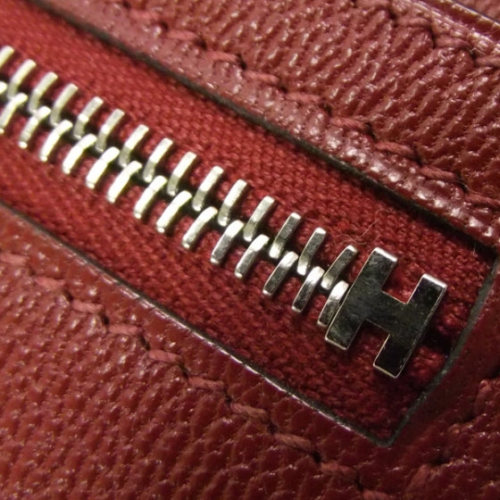 Matte Crocodile Bearn Wallet w Gusset Rouge