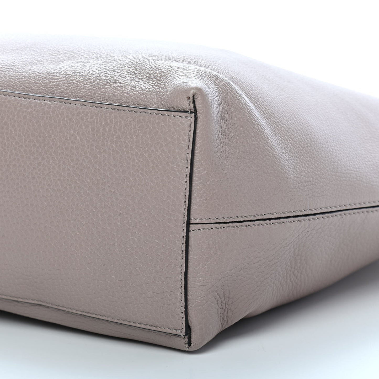 Grained Calfskin Rockstud Shoulder Tote Poudre