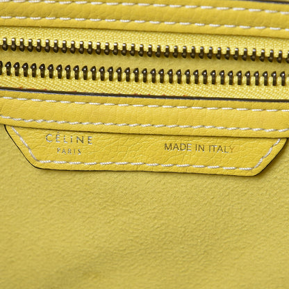 Celine Drummed Calfskin Mini Luggage Citron 7 of 18
