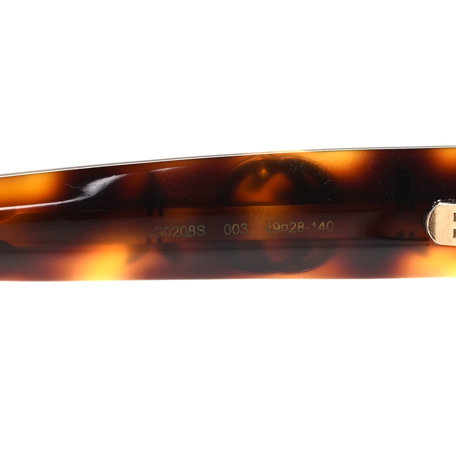 Gucci Round Frame Star Sunglasses GG0208S Tortoise 6 of 6