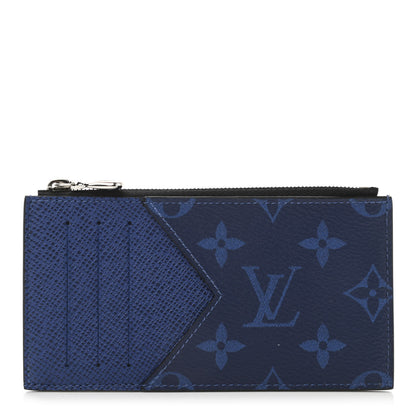 Louis Vuitton Monogram Taiga Coin Card Holder Cobalt 1 of 7