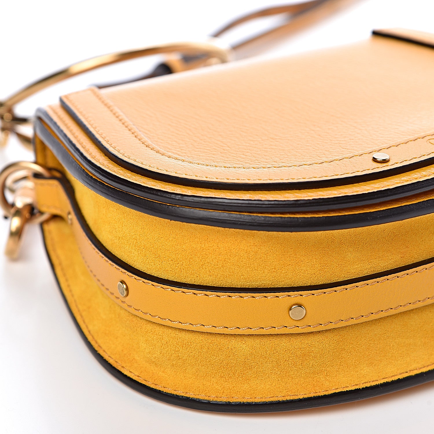 Chloe Calfskin Suede Small Nile Bracelet Bag Dusty Yellow 8 of 9