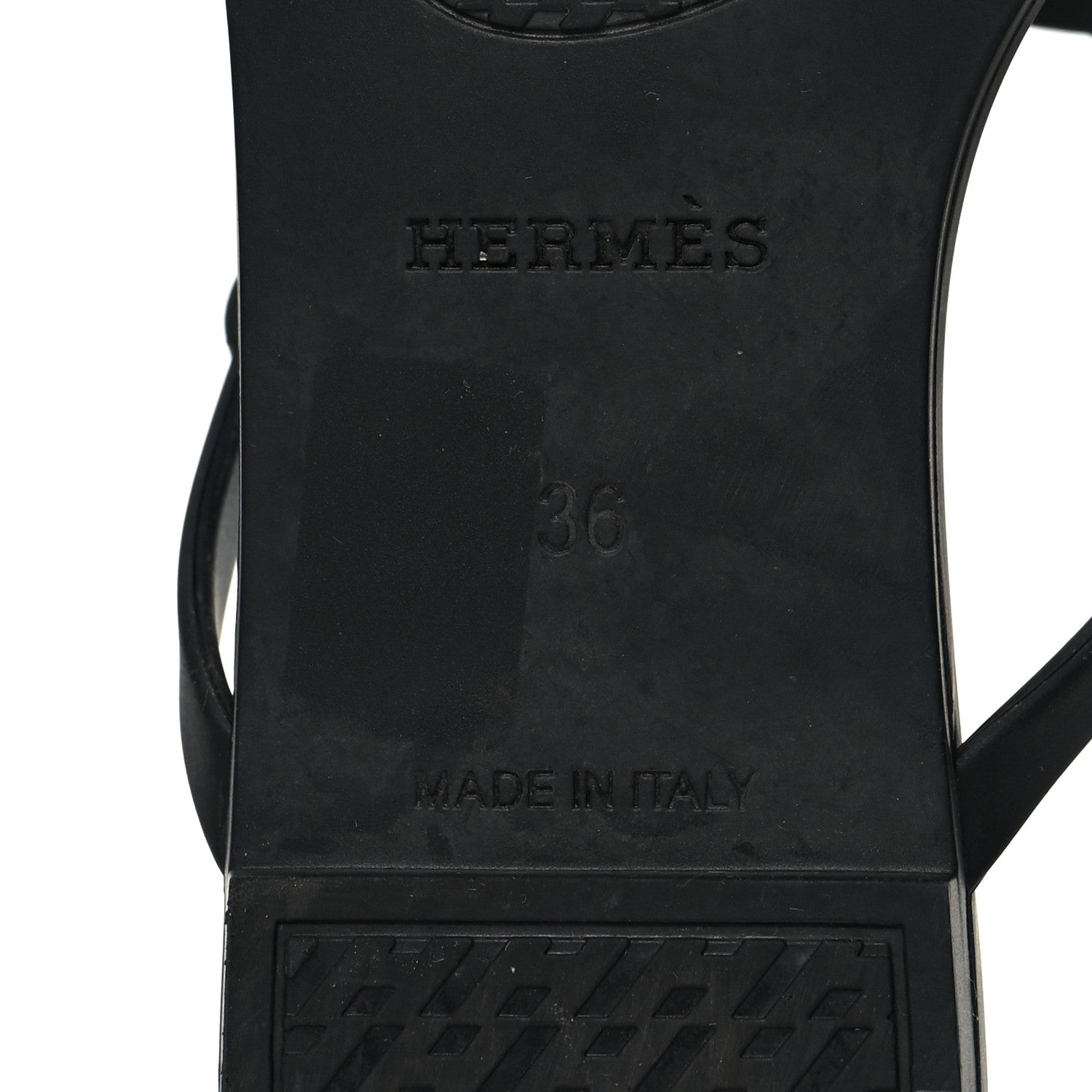 Hermes Rubber Womens Egerie Sandals 36 Black 7 of 9