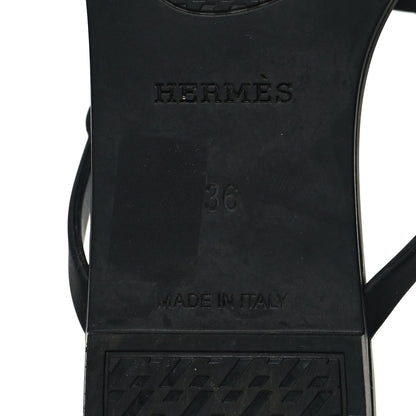Hermes Rubber Womens Egerie Sandals 36 Black 7 of 9