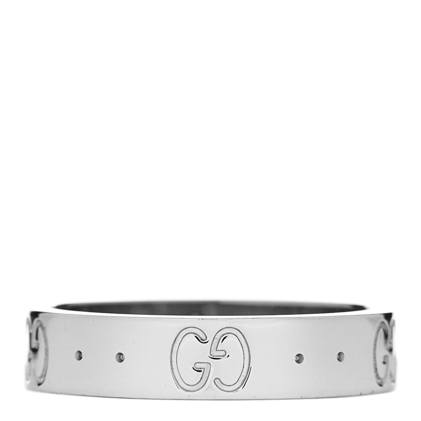 18K White Gold 4mm Icon Thin Band Ring 50 5.25