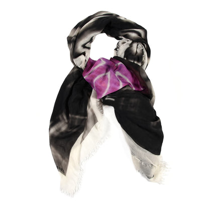 Chanel Cashmere Neon CC Fringe Scarf Black 1 of 5