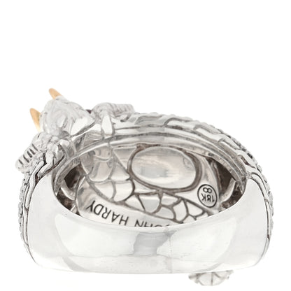 John Hardy Sterling Silver 18K Yellow Gold Diamond Naga Dragon Dome Ring 49 4.75 3 of 5