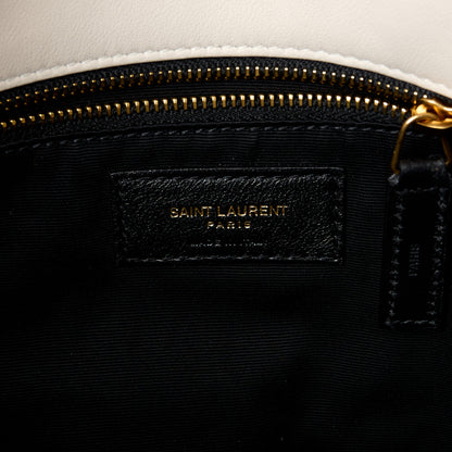 Saint Laurent Lambskin Quilted Medium Loulou Puffer Monogram Chain Satchel Crema Soft 7 of 12