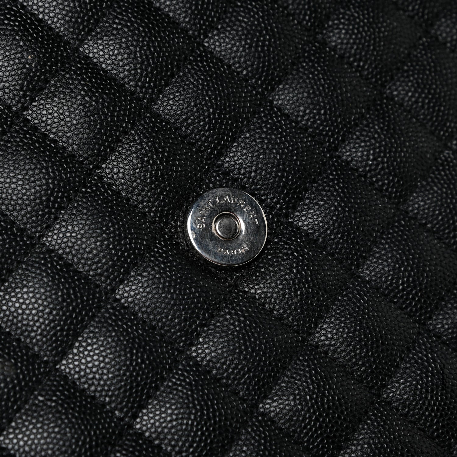 Saint Laurent Grain De Poudre Textured Mixed Matelasse Large Triquilt Monogram Satchel Black 21 of 31