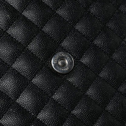 Saint Laurent Grain De Poudre Textured Mixed Matelasse Large Triquilt Monogram Satchel Black 21 of 31