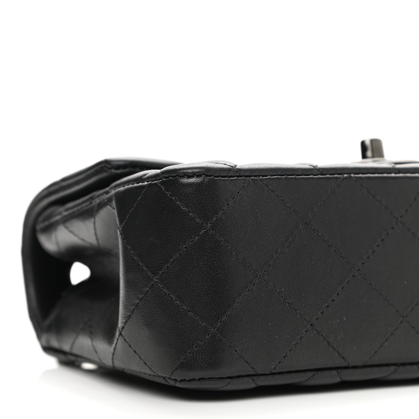 Lambskin Quilted Mini Rectangular Flap So Black