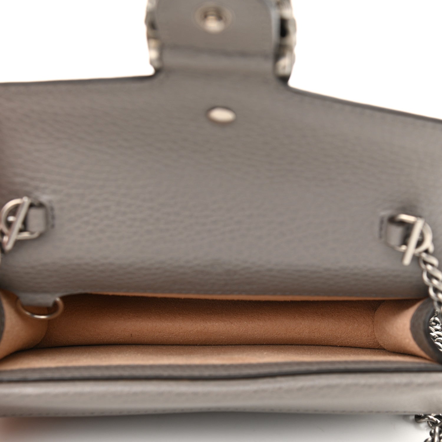 Gucci Dollar Calfskin Crystal Super Mini Dionysus Shoulder Bag Dusty Grey Black Diamond 5 of 10