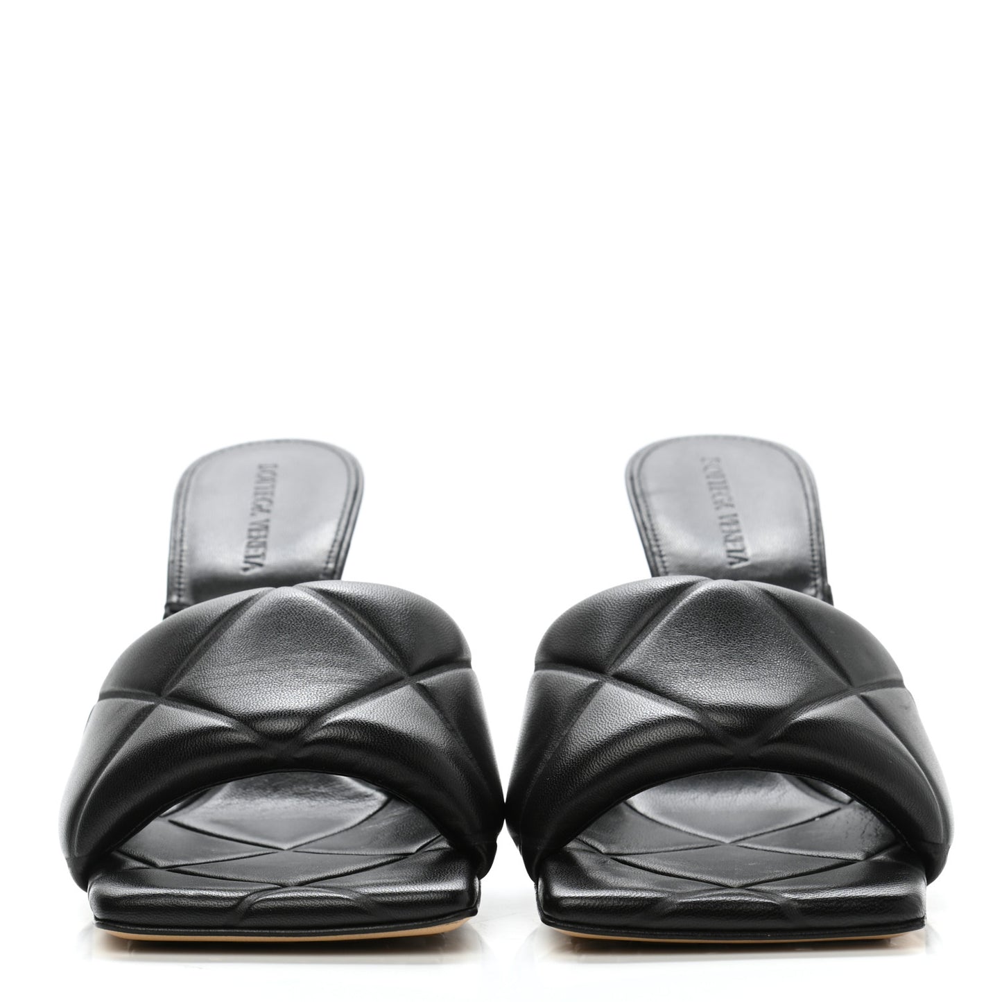 Nappa Quilted Rubber Lido Mule Sandals 39 Black