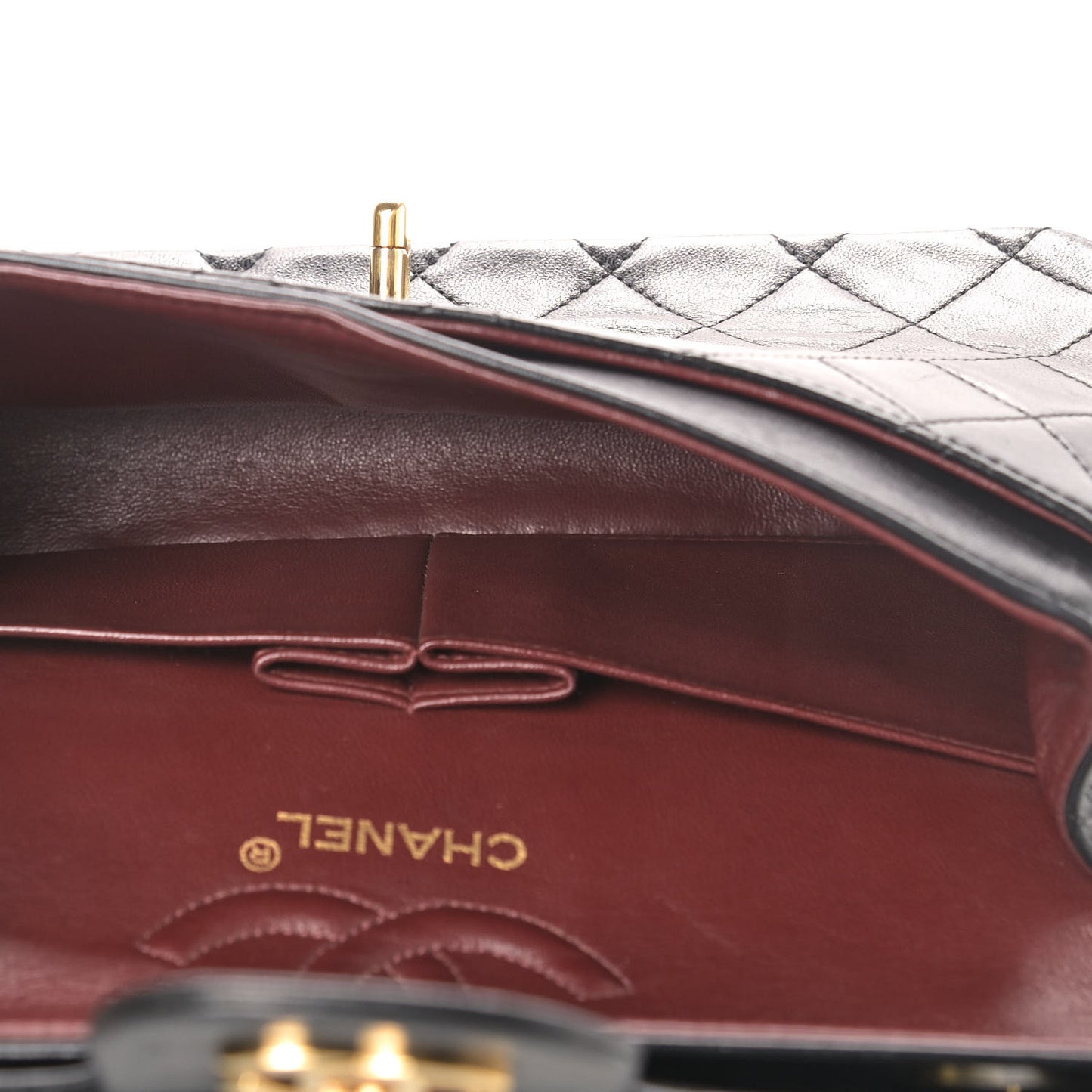 Lambskin Quilted Small Double Flap Black