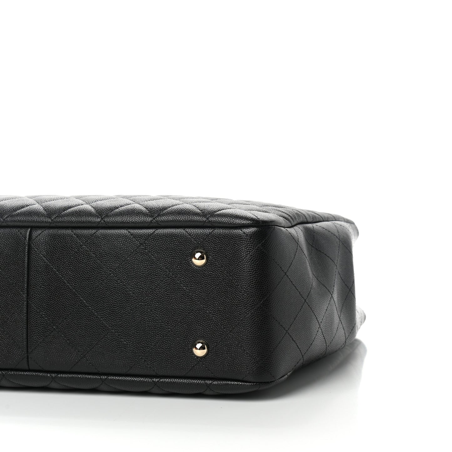 Caviar Quilted Large Shopping Tote Black