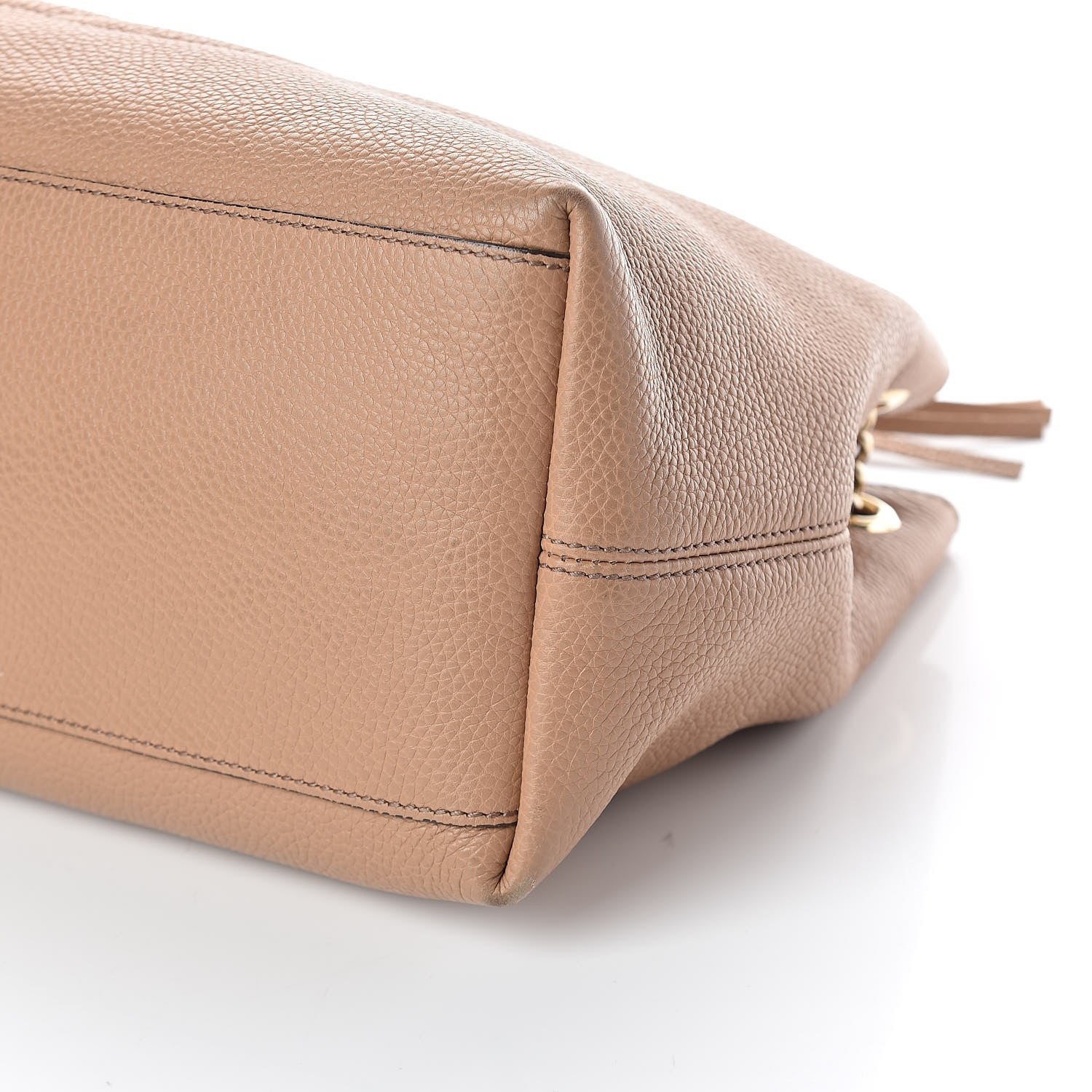 Gucci Pebbled Calfskin Medium Soho Chain Shoulder Bag Rose Beige 9 of 10