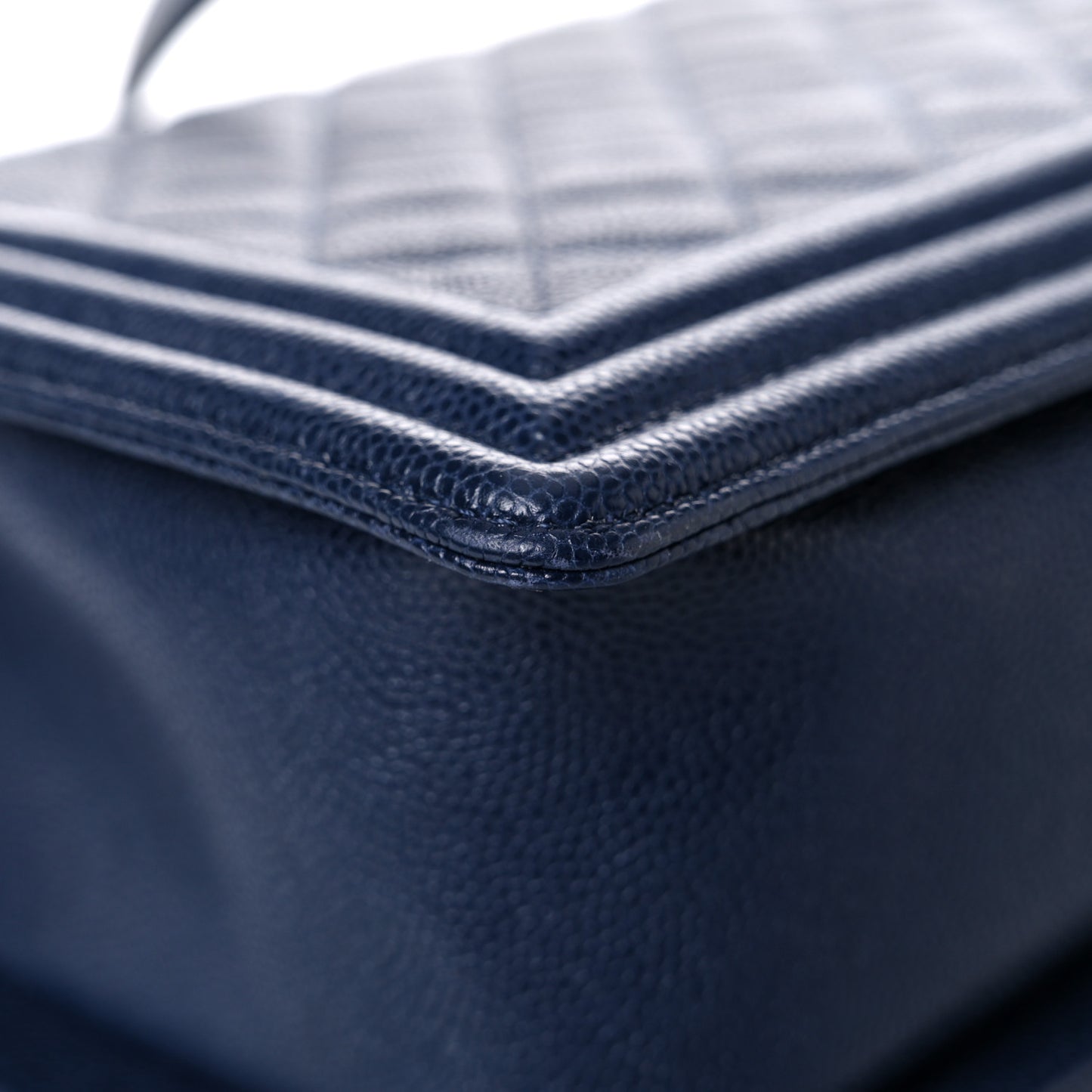 Caviar Quilted New Medium Boy Flap Dark Navy Blue