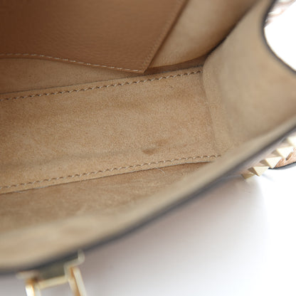Valentino Garavani Pebbled Calfskin Medium Rockstud Flip Lock Crossbody Bag Camel Rose 7 of 16