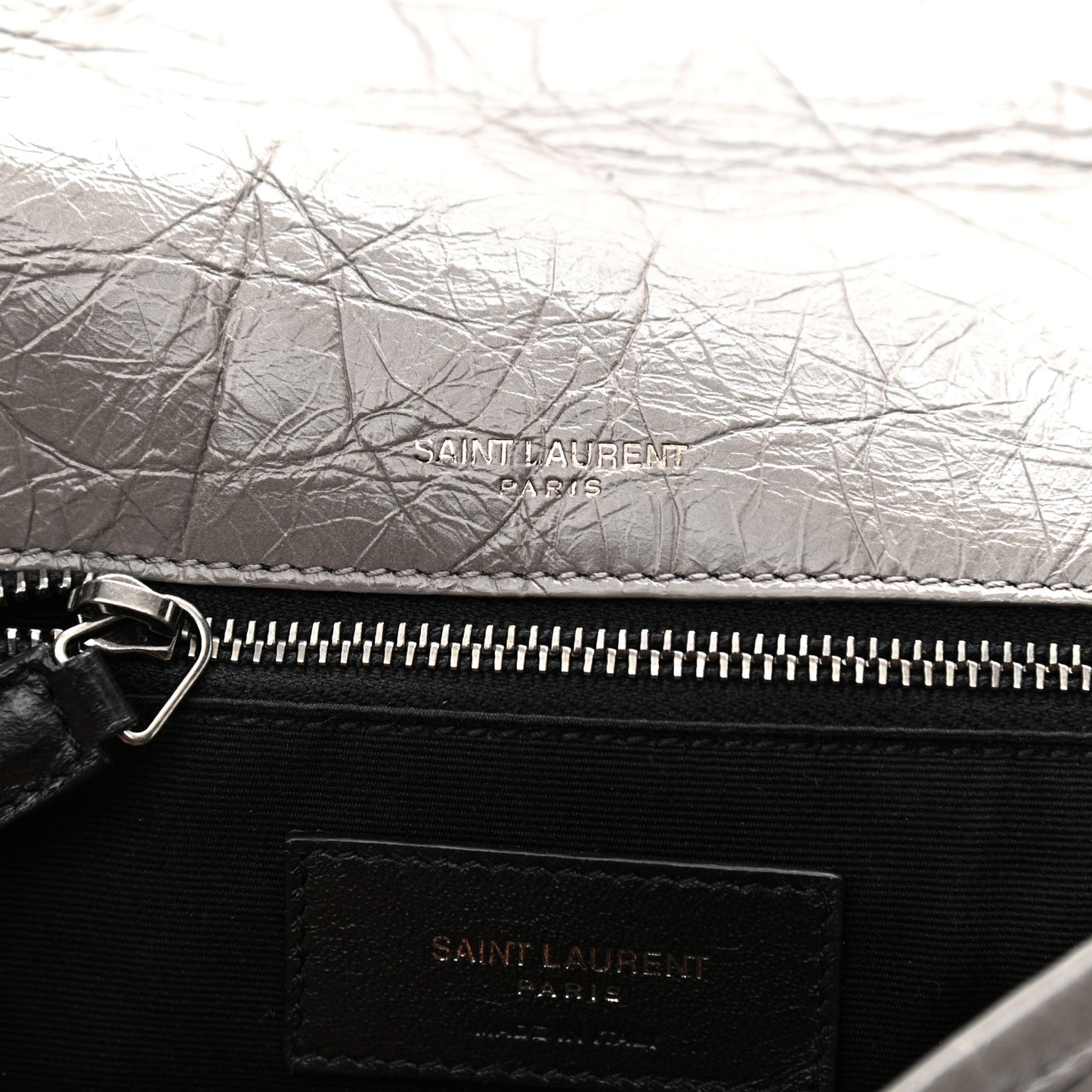 Crinkled Calfskin Matelasse Monogram Medium Niki Chain Satchel Fog