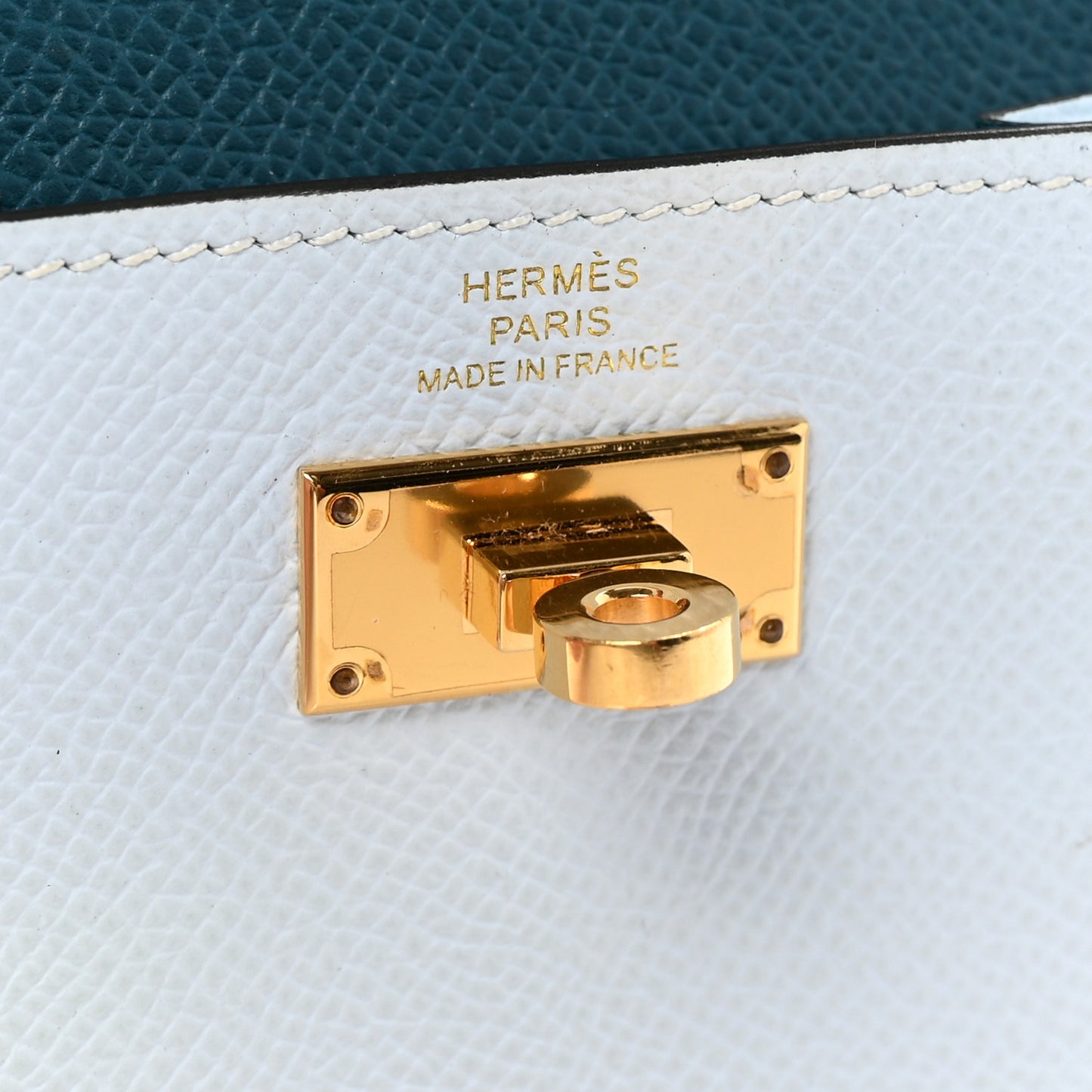 Epsom Tricolor Kelly Pocket Compact Wallet Vert Jade Bleu Brume Vert Bosphore