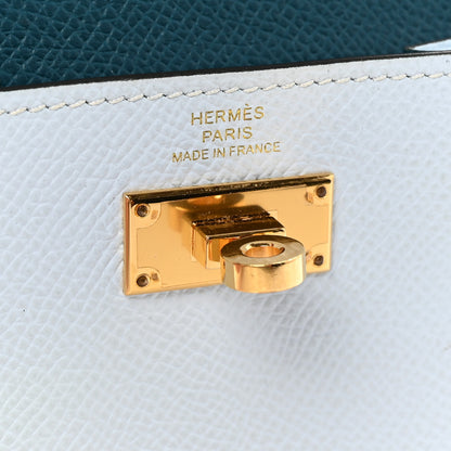 Hermes Epsom Tricolor Kelly Pocket Compact Wallet Vert Jade Bleu Brume Vert Bosphore 6 of 7