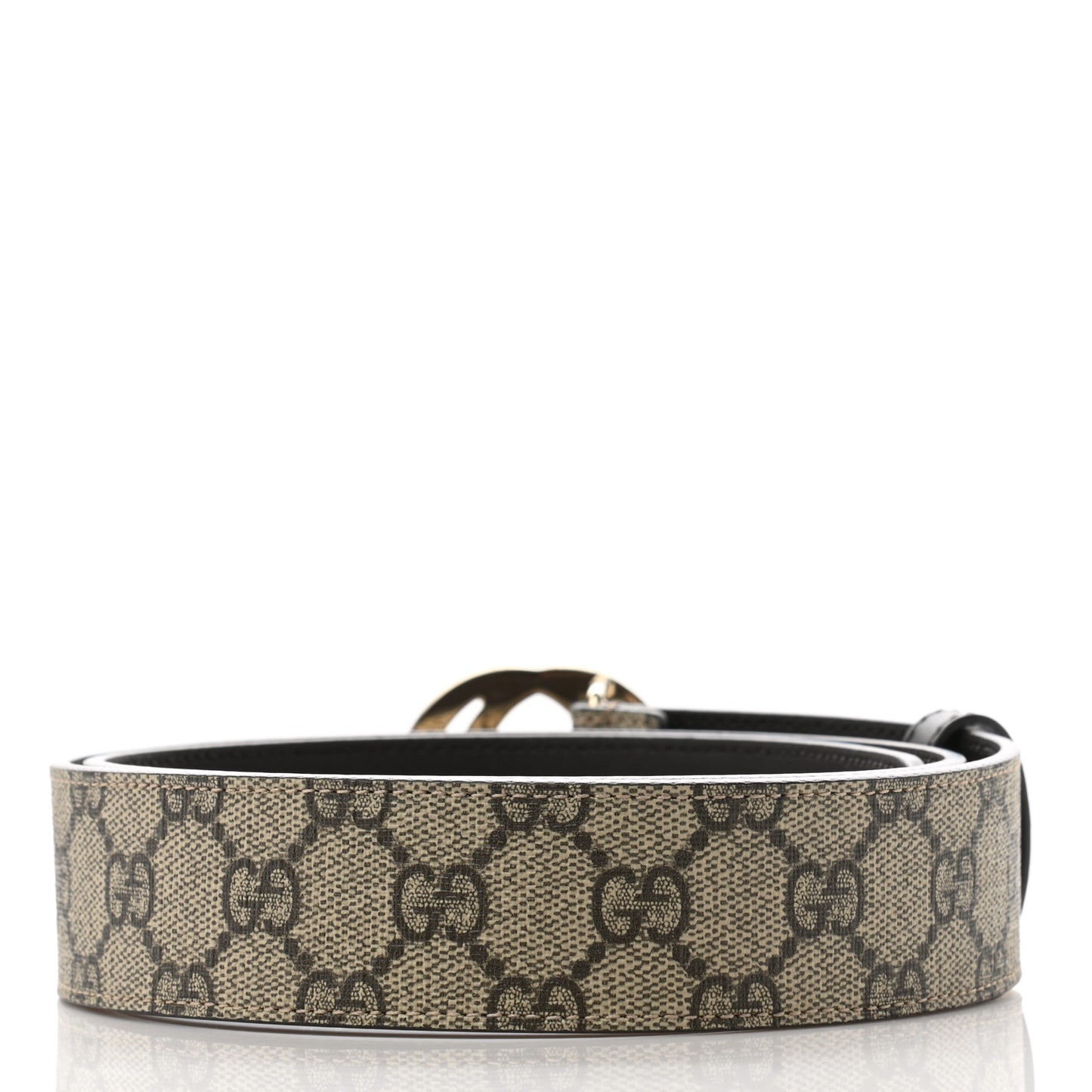 GG Supreme Monogram Interlocking G 37mm Belt 90 36 Beige Ebony Cocoa