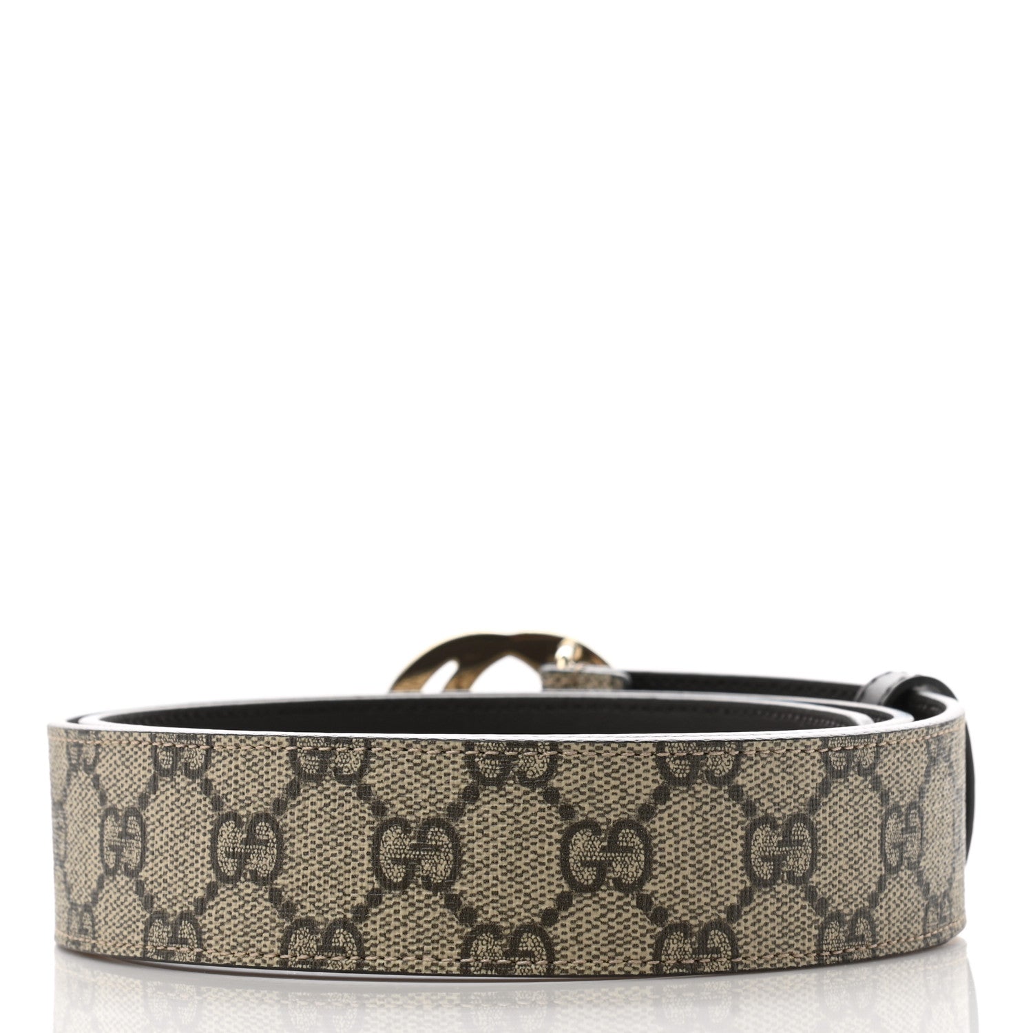 Gucci GG Supreme Monogram Interlocking G 37mm Belt 90 36 Beige Ebony Cocoa 2 of 6