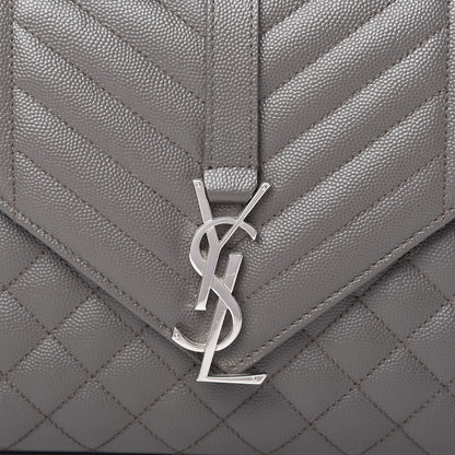 Saint Laurent Grain De Poudre Textured Mixed Matelasse Medium Triquilt Monogram Satchel Earth 10 of 11