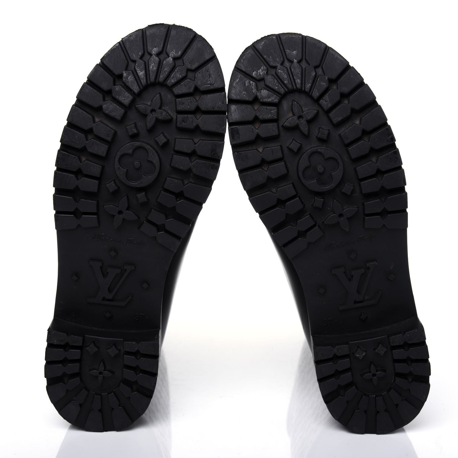 Louis Vuitton Rubber Embossed Monogram Splash Rain Boots 37 Black 5 of 12