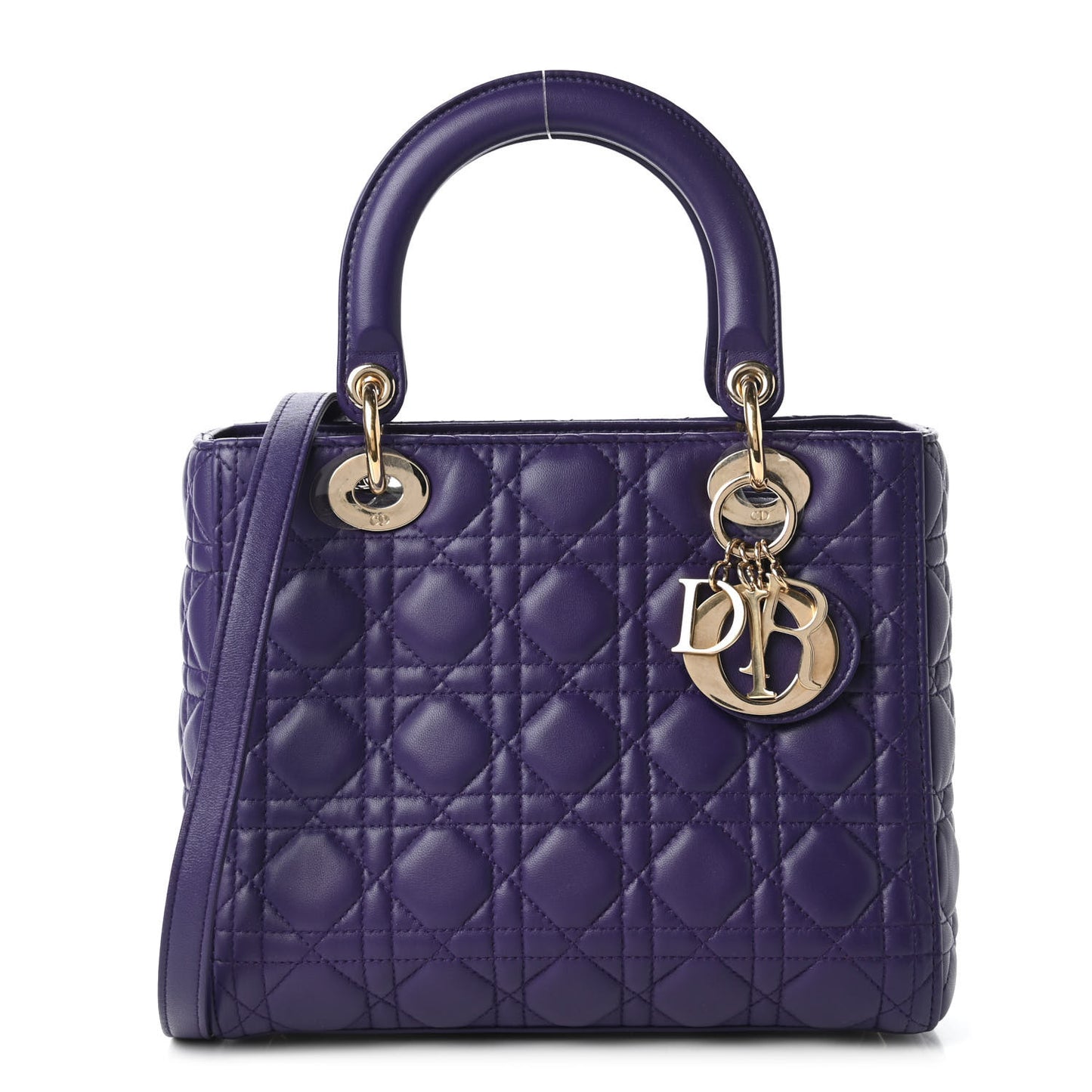 Lambskin Cannage Medium Lady Dior Purple