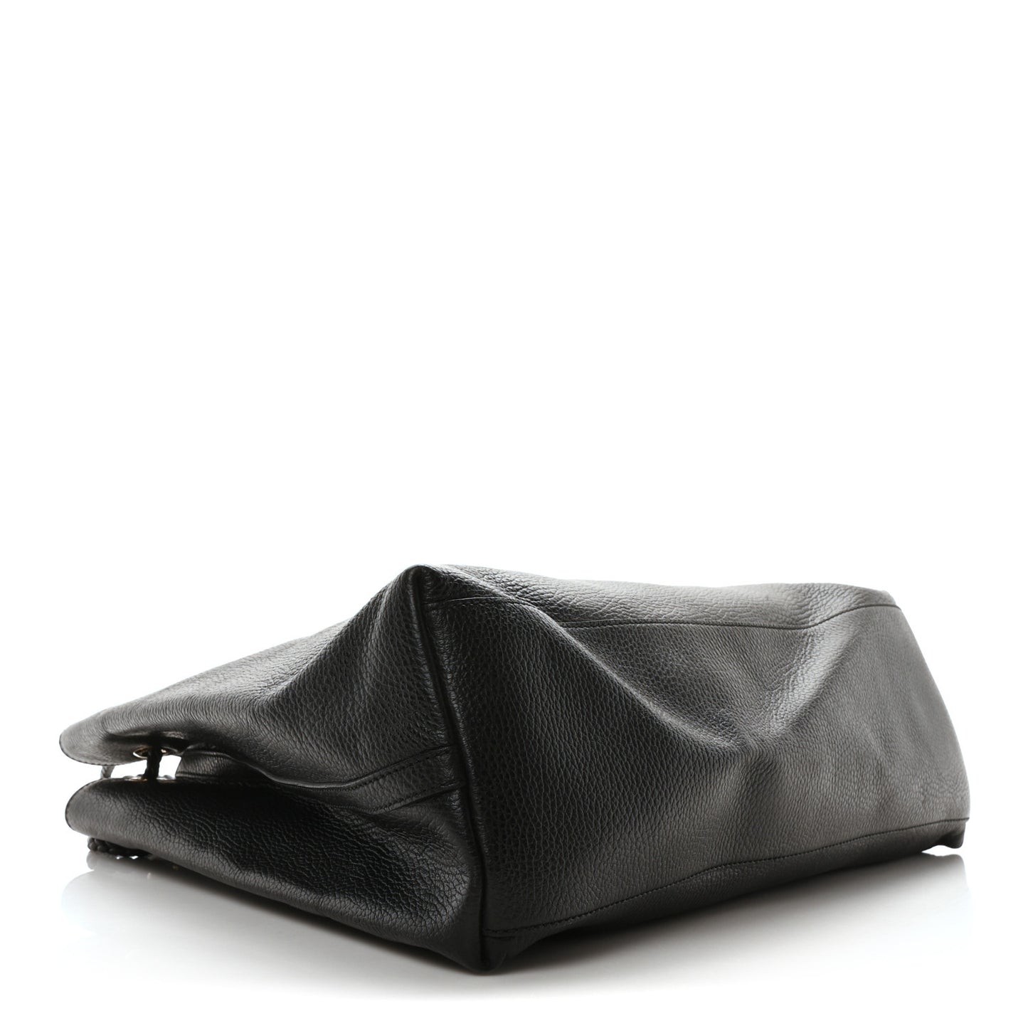 Calfskin Large Gifford Braided Handle Tote Black