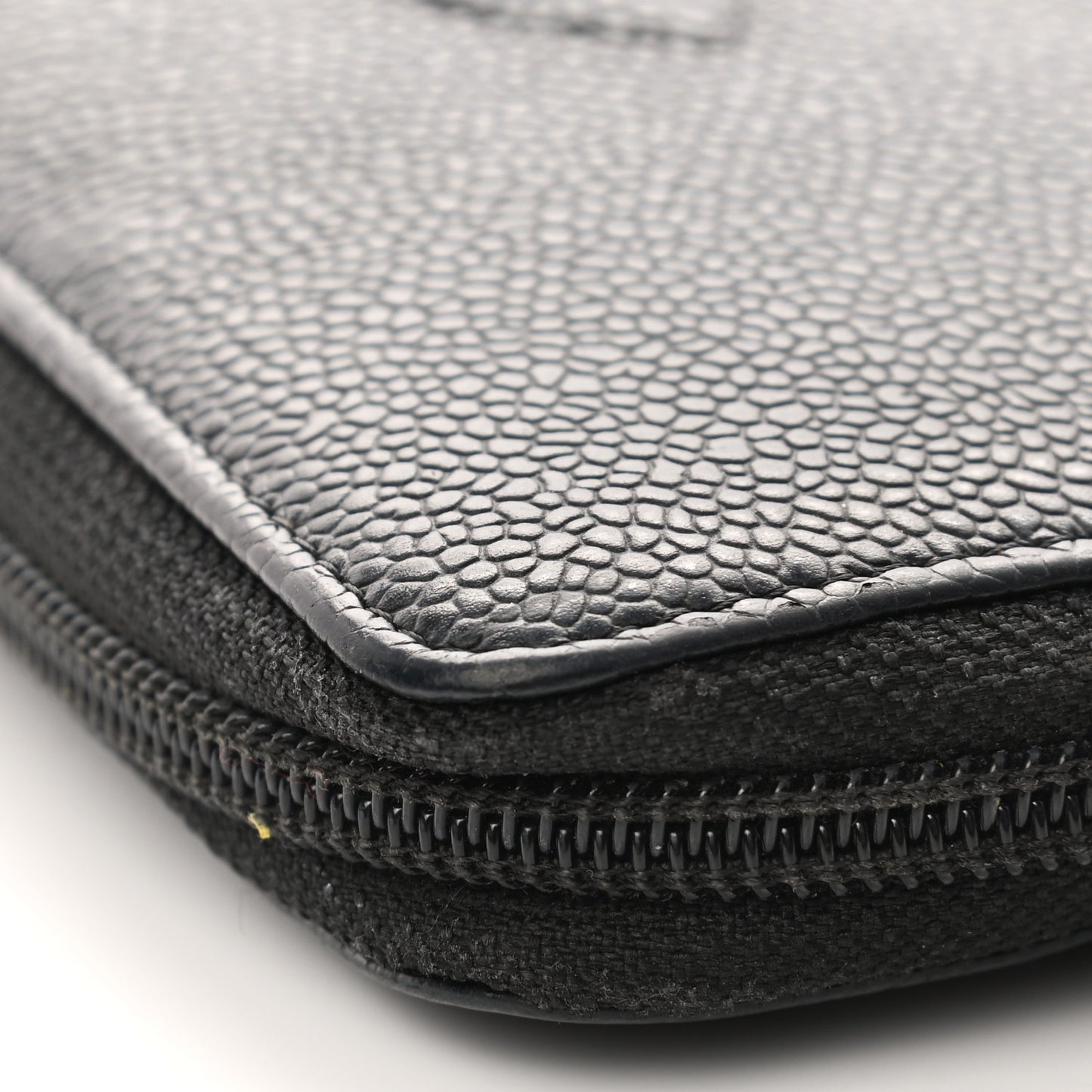 Caviar Large Timeless CC Zip Around Organizer Wallet Black