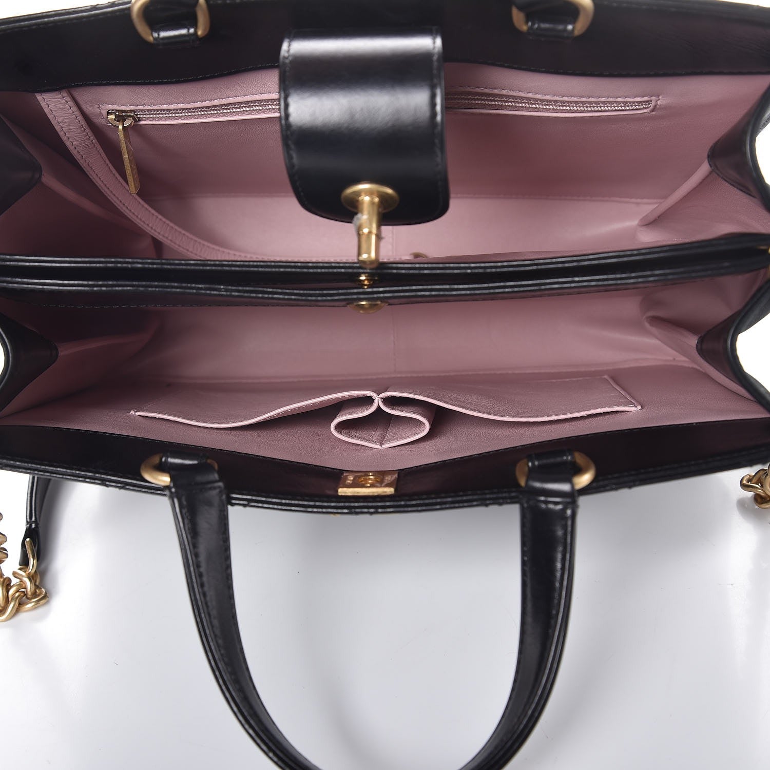 Chanel Glazed Iridescent Calfskin Quilted Tote Black 6 of 10