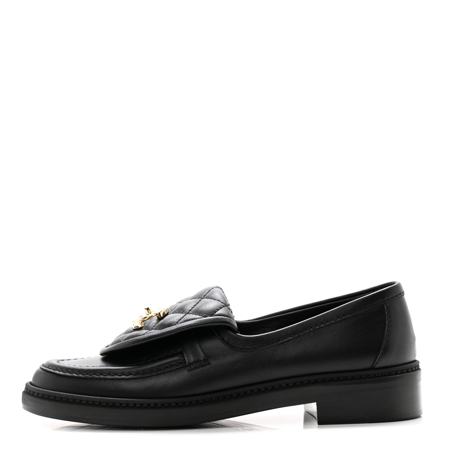 Chanel Lambskin Quilted CC Turnlock Loafers 36 Black 1 of 9