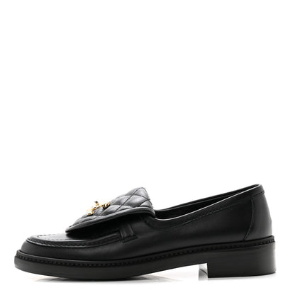 Chanel Lambskin Quilted CC Turnlock Loafers 36 Black 1 of 9