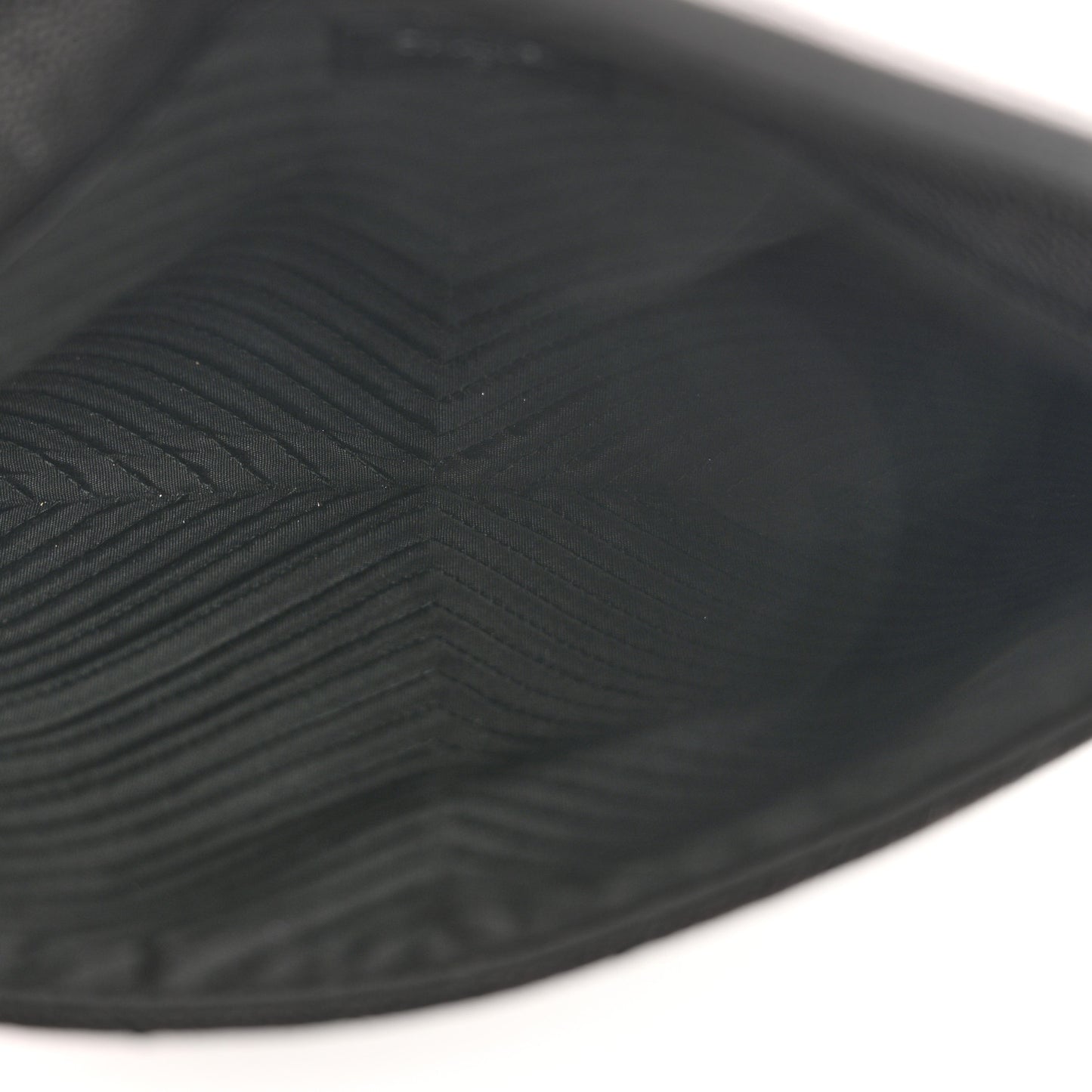 Calfskin Chevron Quilted Small Envelope Clutch Black